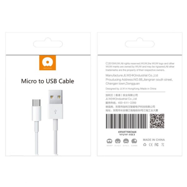 WUW-(X83) 2A 1M USB to Micro USB Cable