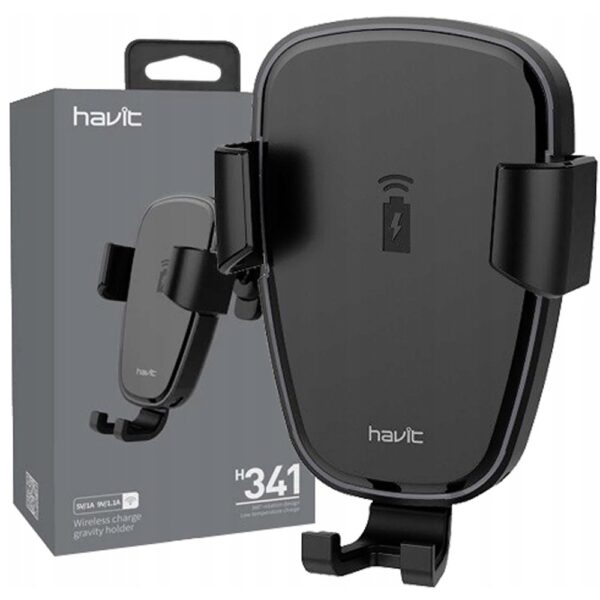 HAVIT H341 2 in 1 Mobile Phone Wireless Charger & Gravity Car Holder Black